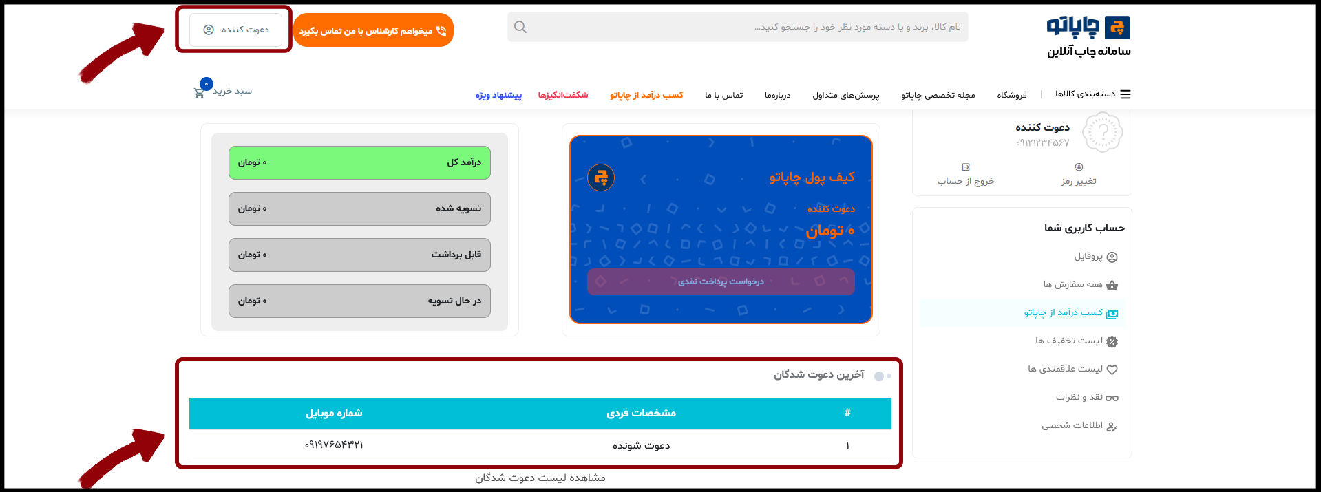 لیست دعوت شدگان