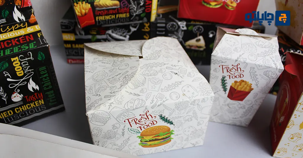 جعبه همبرگر بعنوان یکی از ظروف یکبار مصرف فست فودی