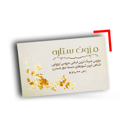 کارت ویزیت دورتیز           ( 4.8 × 8.5 سانتی‌متر)